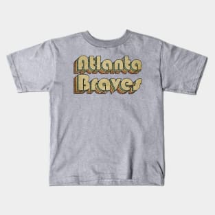 Atlanta Braves // Vintage Rainbow Typography Style // 70s Kids T-Shirt